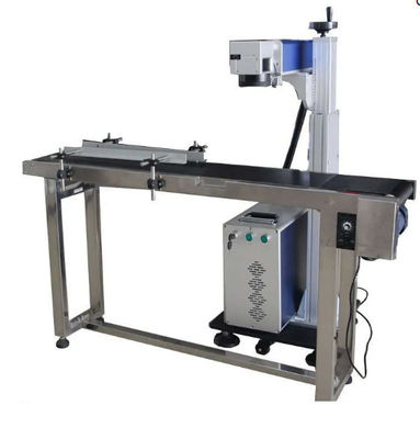 Online Flying Fiber Laser Marker Machine High Speed for Plastic Bottle Codes and Dates